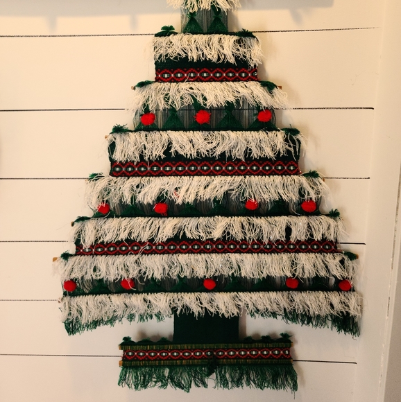 Vintage Christmas Tree Macrame Hanging Ecuador